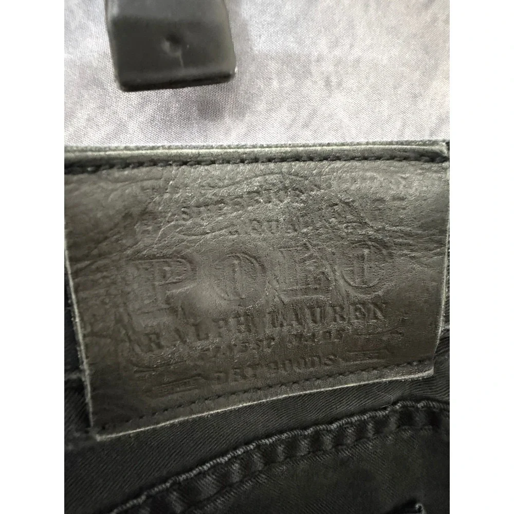Polo Ralph Lauren Mens Black Cotton Twill Straight Leg Pants 38x30 RN41381